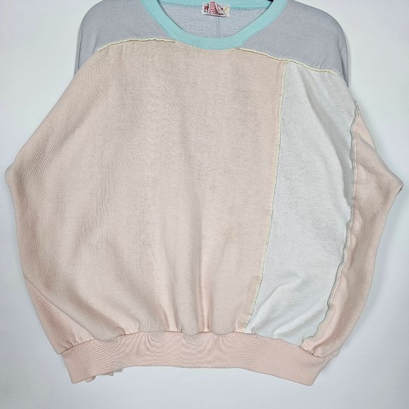 Vintage 80s Energie By Currents Knit Womens Large Long Sleeve Pink Sweatshirt - Picture 4 of 10